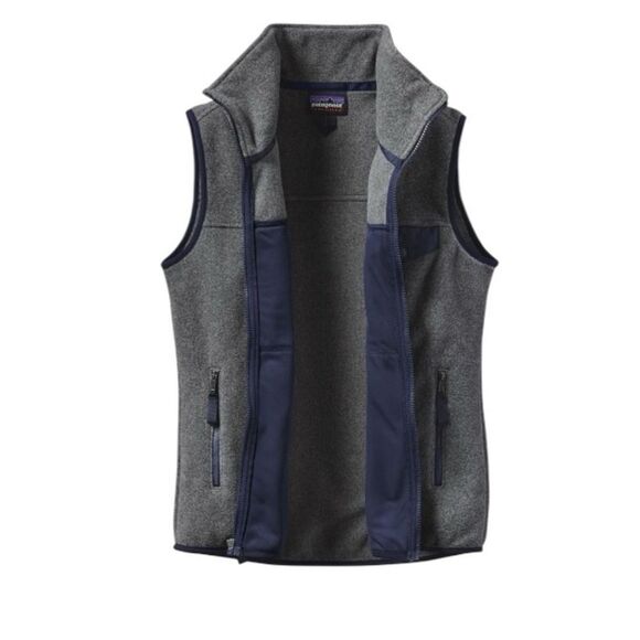 Patagonia Women’s Synchilla Snap-T Vest in Nickel Gray & Navy Blue, Size Small - Picture 3 of 11